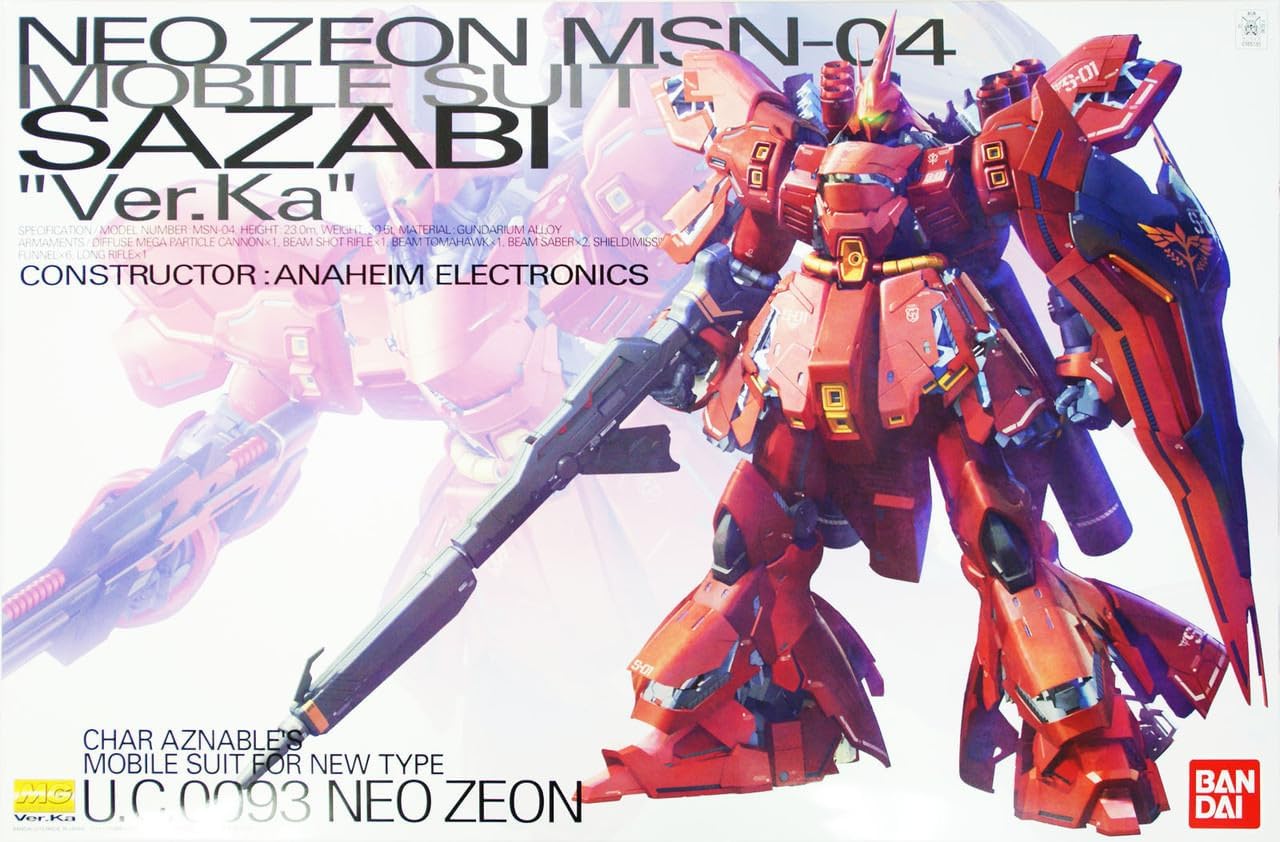 Bandai Hobby MG 1/100 MSN-04 Sazabi Versão Ka Modelo Kit